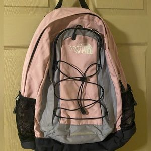 The North Face Jester pink grey black backpack EUC.